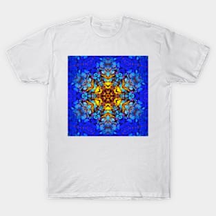 Digital Mandala Yellow and Blue T-Shirt